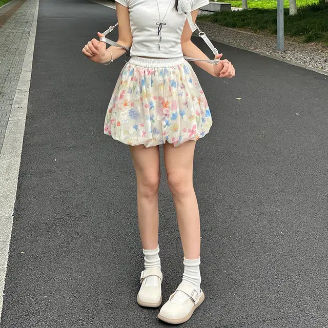 轻迎 高腰宽松百搭休闲短裙 女款