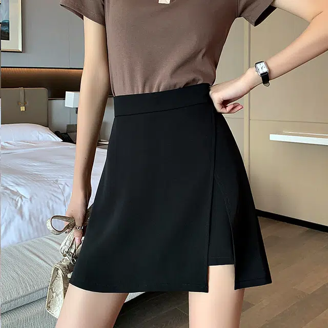 轻迎 高腰简约通勤休闲短裙 女款