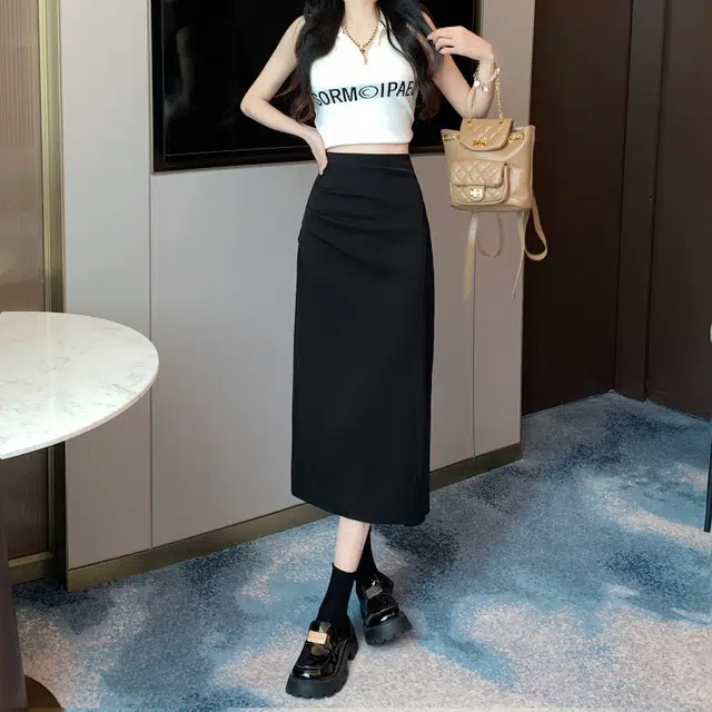 轻迎 时尚舒适修身中腰休闲短裙 女款