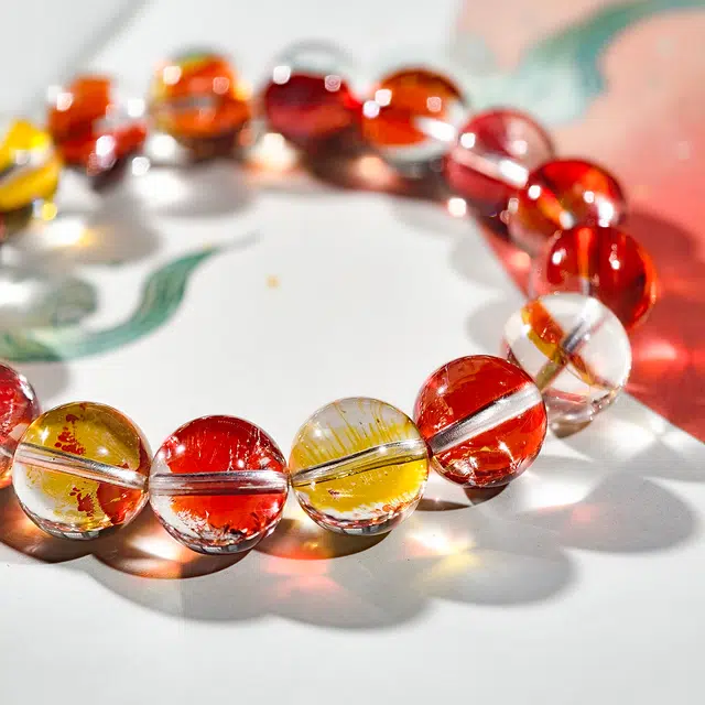 古禾 锦绣人生 鲤应有你  锦鲤胶花晶体干净通透潮流新中式国风百搭时尚简约轻奢高级感小众设计感天然 多色水晶 手串 男女同款情侣款