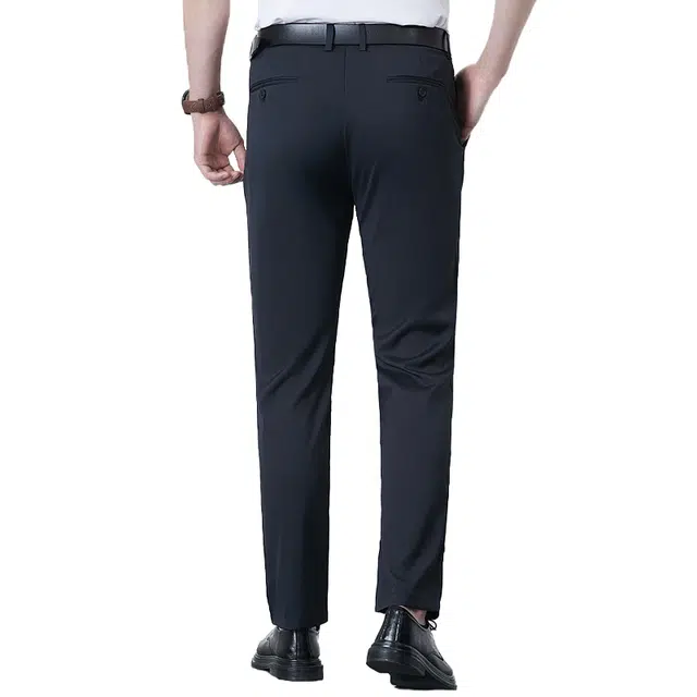 洛兹 直筒百搭潮流褶皱纯色休闲裤 男款