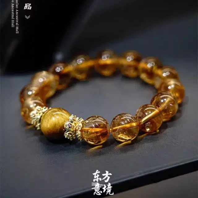 亮晶缘 【财运亨通】招财进宝时来运转八方来财招财转运事业串珠 小众寓意转运暴富 好运天然 黄水晶 手串 男女同款情侣款