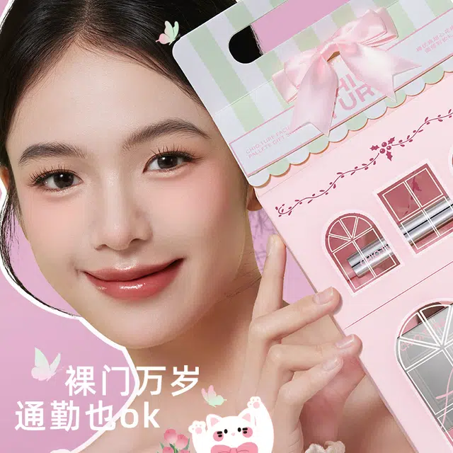 稚优泉 甜心花房系列 彩妆套装 易上色自然素颜镜面 可爱少女心梦幻礼盒