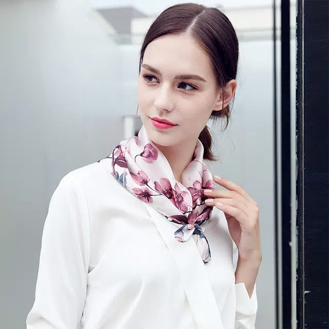 杭丝路 小方巾真丝素绉缎 丝巾 女款