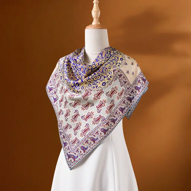 杭丝路 高颜值双面提花设计百搭高端气质日常优雅 桑蚕丝 丝巾 女款