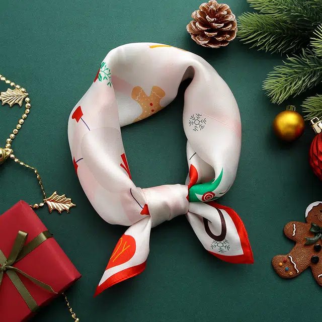 杭丝路 小方巾宝宝婴儿防风真丝围巾三角纱巾护颈围脖 丝巾 儿童款