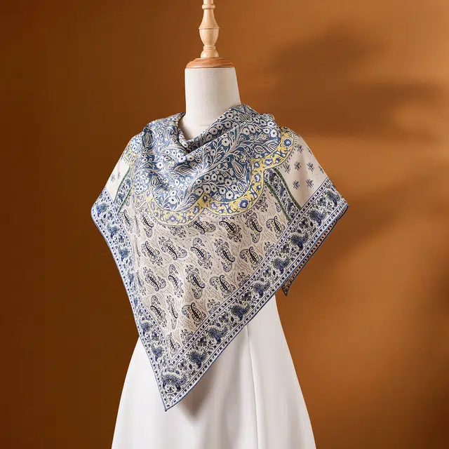 杭丝路 高颜值双面提花设计百搭高端气质日常优雅 桑蚕丝 丝巾 女款