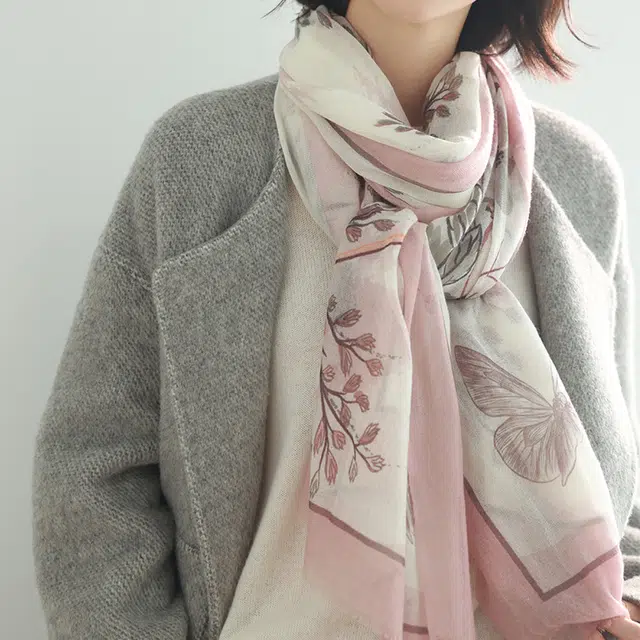 杭丝路 空调房披肩羊绒薄款高端 丝巾 女款 粉色