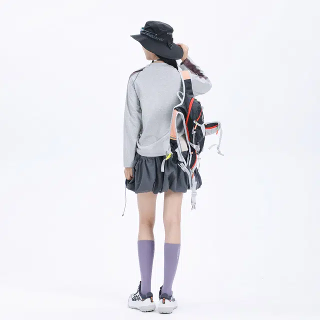吉业重工 山系户外宽松休闲拼色圆领长袖卫衣 女款