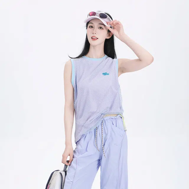 吉业重工 户外宽松休闲多巴胺穿搭镂空背心 女款