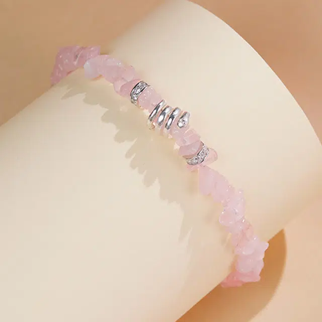 九乐 新中式卷卷蛇清新高级感桃花运来天然 粉水晶 手链 女款