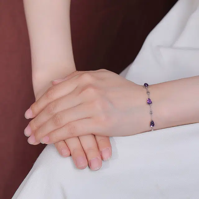 九乐 葫芦四季有福 创意时尚经典诸事顺利 平安喜乐 吉祥如意小众精致大气轻奢手饰#好运天然 紫水晶 手链 女款