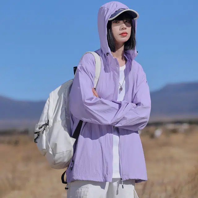 黑恐龙 潮牌连帽户外出行运动休闲宽松百搭舒适简约轻薄时尚 透气防晒服 男女同款