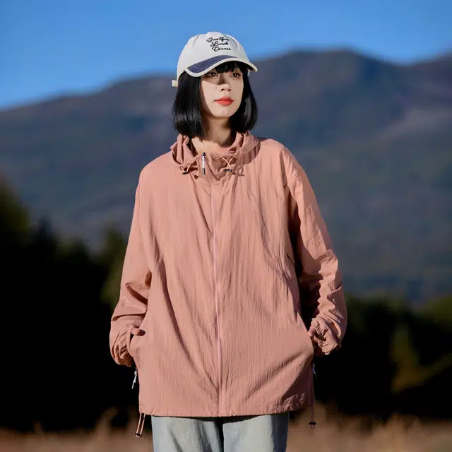 黑恐龙 潮牌连帽户外出行运动休闲宽松百搭舒适简约轻薄时尚 透气防晒服 男女同款