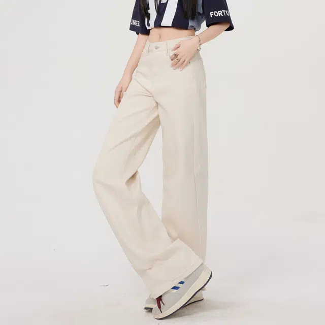 黑恐龙 美式潮牌小众设计感宽松休闲百搭舒适阔腿时尚牛仔裤 男女同款