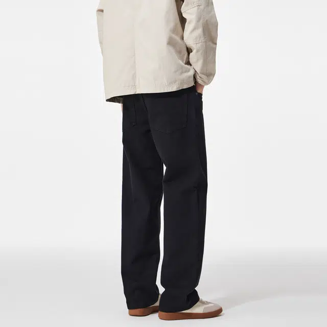 黑恐龙 美式高街潮流纯色中腰简约直筒垂感时尚百搭舒适宽松无性别主义户外休闲日常通勤长裤牛仔裤 男女同款