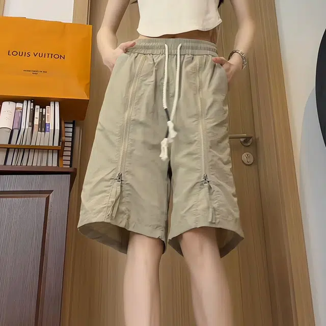 黑恐龙 日系潮牌简约小众百搭透气舒适宽松速干时尚五分休闲短裤 男女同款