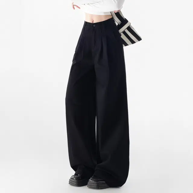 黑恐龙 美式潮牌宽松阔腿直筒百搭舒适透气亲肤柔软时尚小众休闲牛仔裤 男女同款