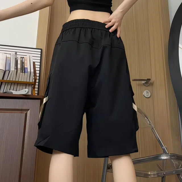 黑恐龙 美式工装潮牌宽松阔腿百搭舒适透气工装时尚五分休闲短裤 男女同款