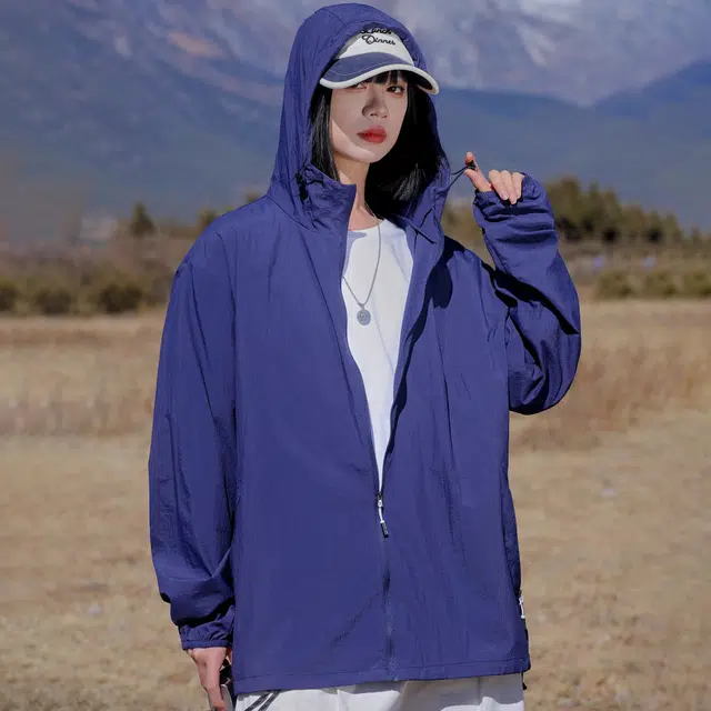 黑恐龙 潮牌连帽户外出行运动休闲宽松百搭舒适简约轻薄时尚 透气防晒服 男女同款