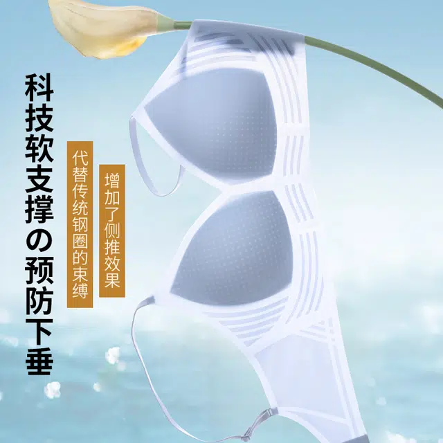 戴维诗 超薄内衣女薄款夏季大胸显小聚拢防下垂无痕夏天美背冰丝文胸 女款