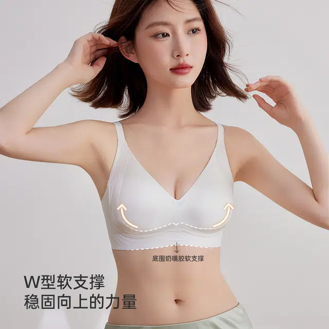戴维诗 超薄款内衣女士聚拢侧收无痕奶嘴软支撑无钢圈提拉凉感文胸 女款