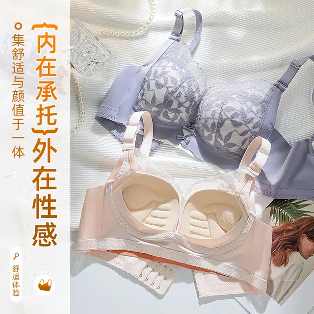 戴维诗 调整型内衣女夏薄款上托聚拢显大收副乳防下垂蕾丝美背文胸 女款