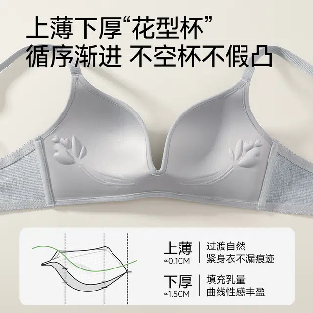 戴维诗 内衣女聚拢防下垂塑形小胸显大夏季薄款禁欲系性感无痕美背文胸 女款