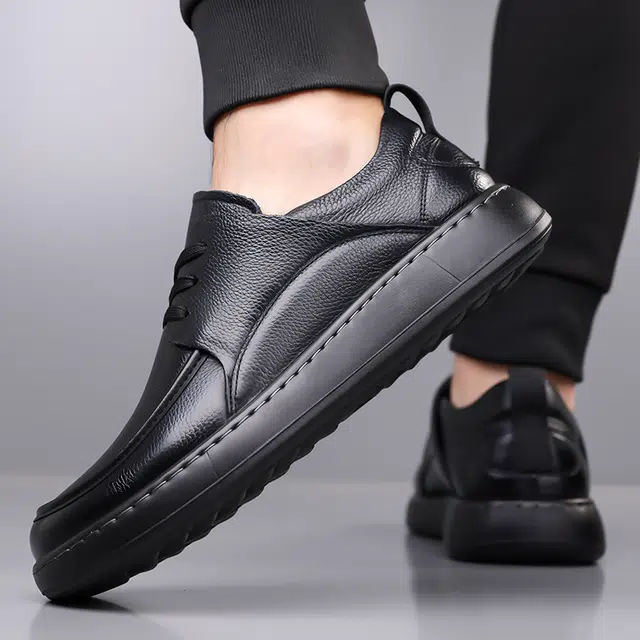 牛皮革 软底舒适防滑时尚百搭商务 男士休闲鞋 男款