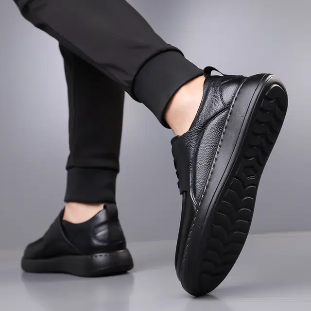 牛皮革 软底舒适防滑时尚百搭商务 男士休闲鞋 男款