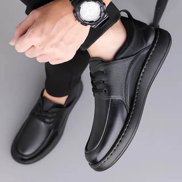 牛皮革 软底舒适防滑时尚百搭商务 男士休闲鞋 男款