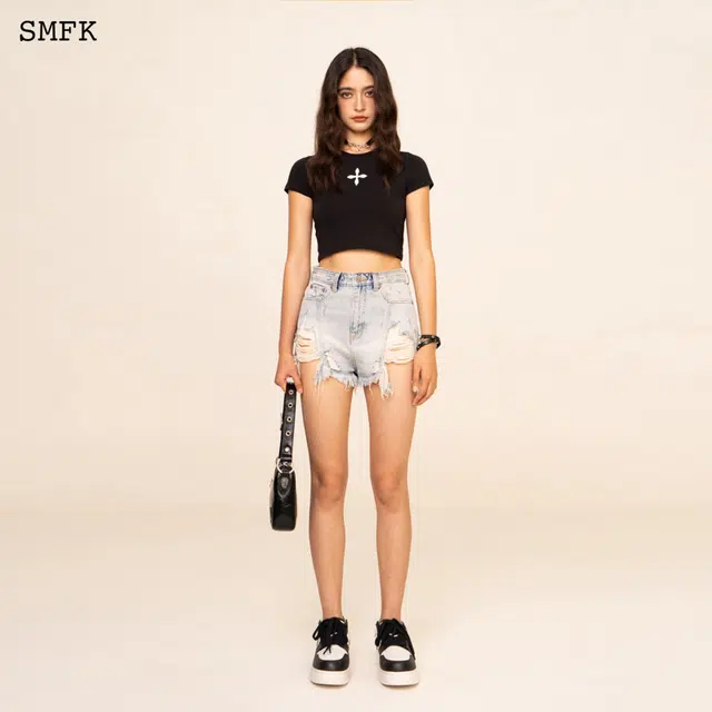 SMFK Denim Skirt Ice Blue