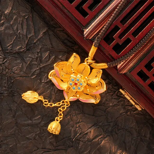 佐卡伊 花丝睡莲 精致轻奢优雅小众设计高级感 足金 一口价 黄金吊坠 女款