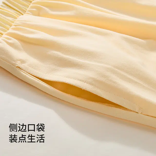 舒雅 家居服短袖纯色舒适透气简约睡衣套装 女款