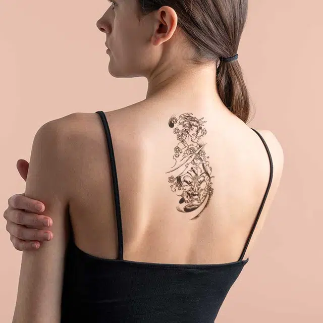 猎己  女神般若草本纹身贴 防水防汗不反光手臂小腿脖子胸口手指满背半甲 小众男女