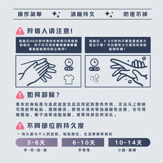 猎己  花舞剑歌草本防水纹身贴 持久  防汗不反光手臂小腿脖子胸口手指满背半甲 小众男女情侣花臂 日式花花
