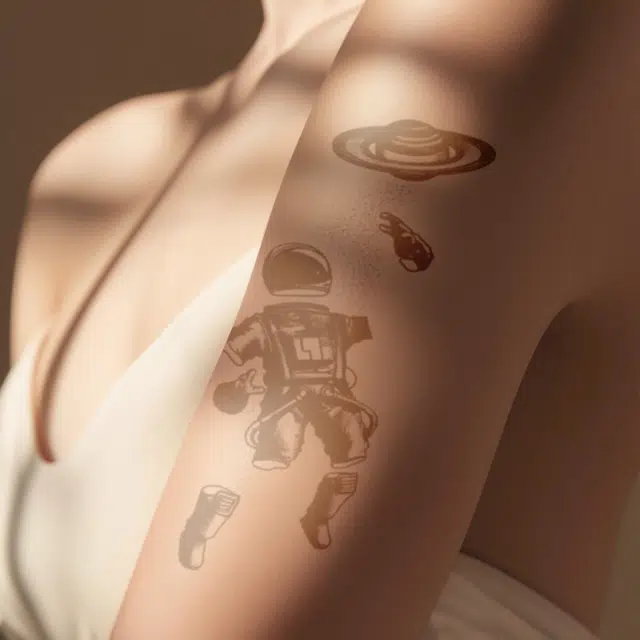 饰田  星际穿越草本防水纹身贴 持久高级性感情侣半永久超酷