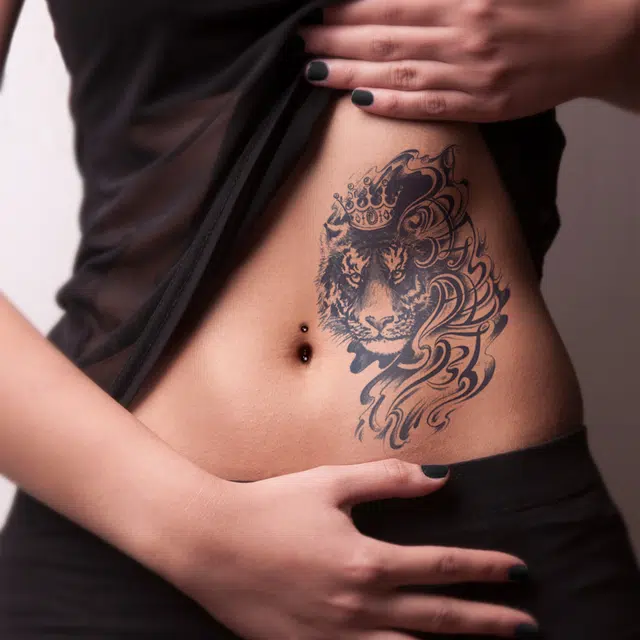 猎己  狮王之傲草本纹身贴 防水防汗不反光手臂胸前小腿小众男女