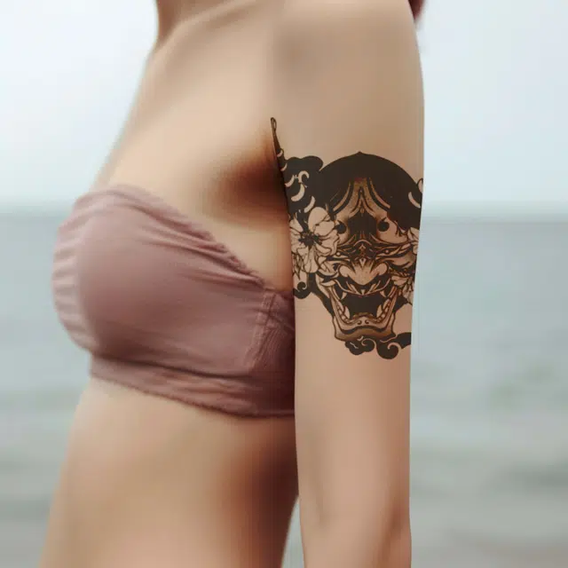 猎己  般若傲视草本防水纹身贴 持久高级性感情侣半永久超酷男女
