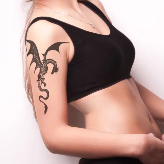 饰田  幽冥飞龙草本防水纹身贴 持久高级性感情侣半永久超酷男女
