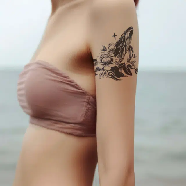猎己  星语花羽草本纹身贴 防水防汗不反光手臂胸前小腿小众男女