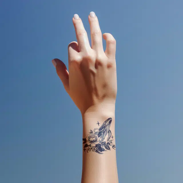 猎己  星语花羽草本纹身贴 防水防汗不反光手臂胸前小腿小众男女