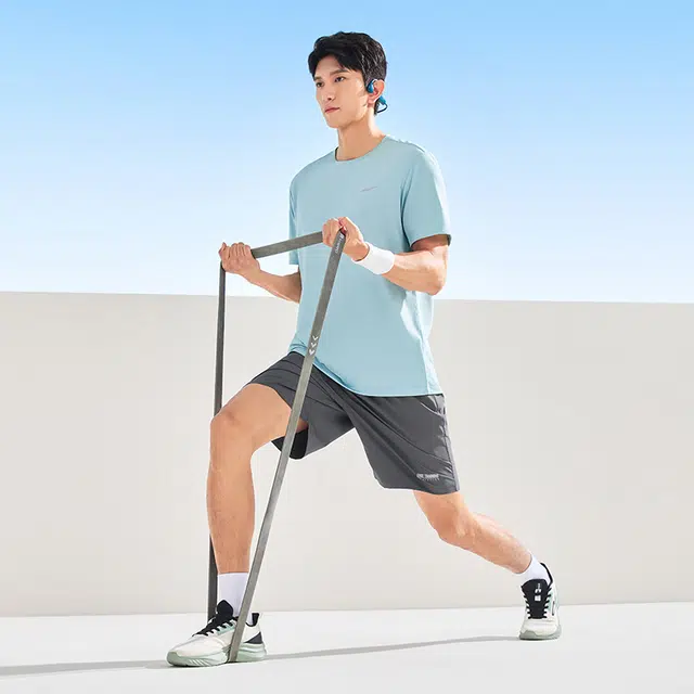 鸿星尔克 字母图案吸湿排汗舒适简约运动短裤 男款 深灰