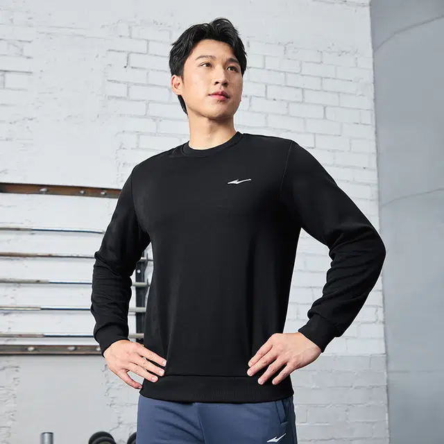 鸿星尔克 综训系列 简约休闲百搭宽松套头圆领加厚运动长袖卫衣 男款