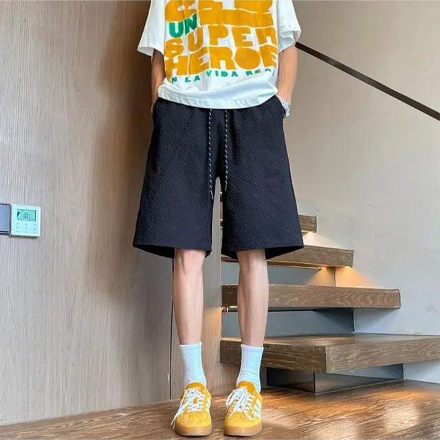 宝米卡 美式速干宽松外穿五分中裤子休闲短裤 男女同款