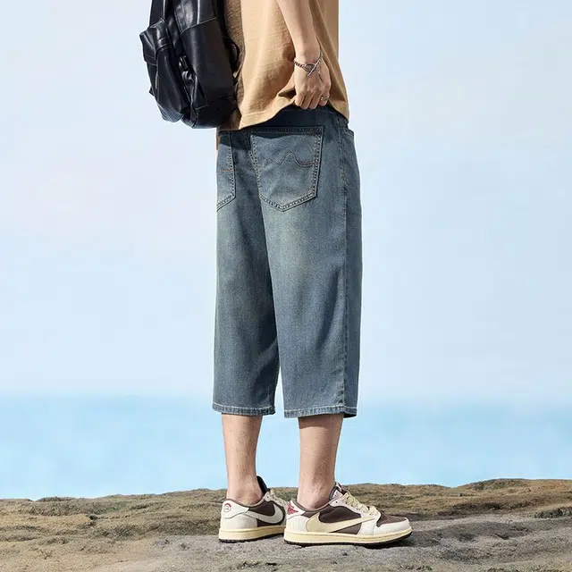 宝米卡 宽松七分裤百搭个性休闲裤牛仔短裤 男女同款