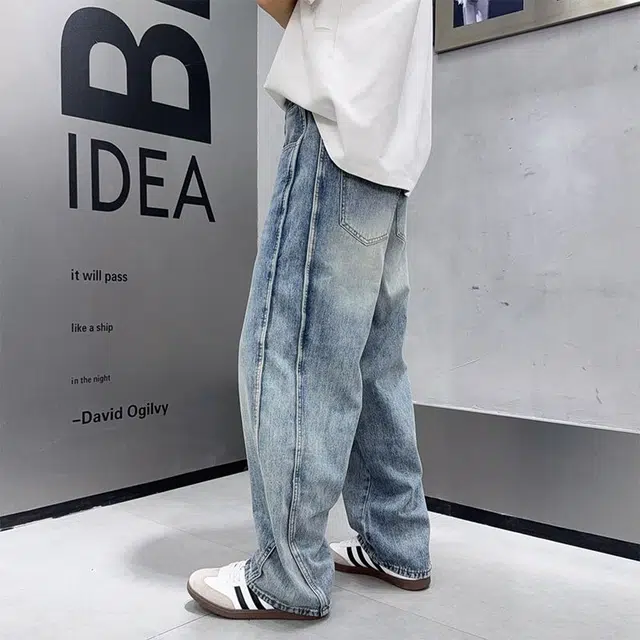 宝米卡 宽松百搭潮牌休闲舒适时尚长裤牛仔裤 男女同款