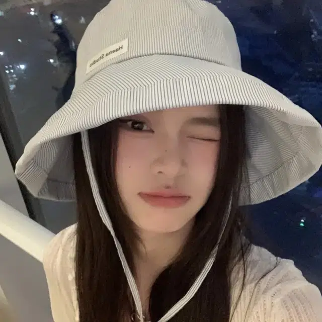 佩洛依 大头围显脸小学院风户外度假条纹清新夏季时尚百搭遮阳盆帽 聚酯纤维 渔夫帽 男女同款情侣款