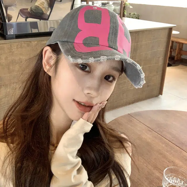 佩洛依 美式复古做旧印花水洗破洞遮阳时尚百搭大头围显脸小 涤纶 鸭舌帽 男女同款情侣款