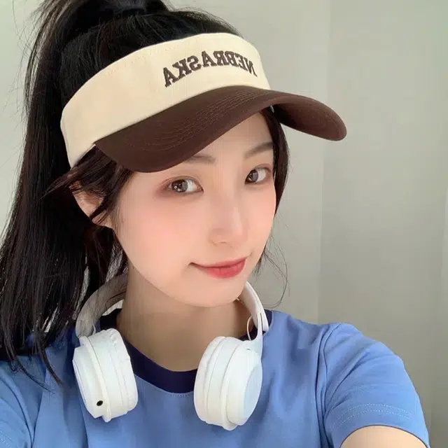 佩洛依 运动空顶 遮阳跑步防晒休闲户外 棉 涤纶 鸭舌帽 男女同款情侣款